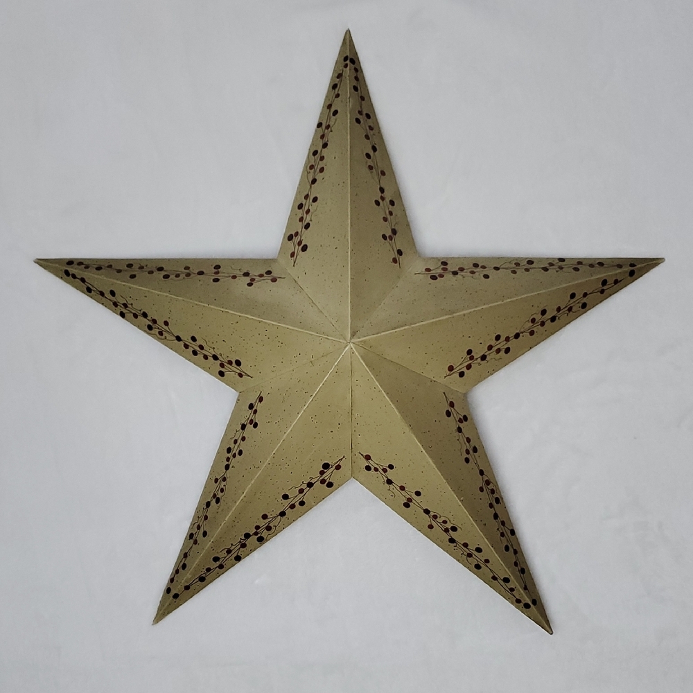 Tan Red Metal Star Barn Star Wall Decor Primitive Country Home Decor
